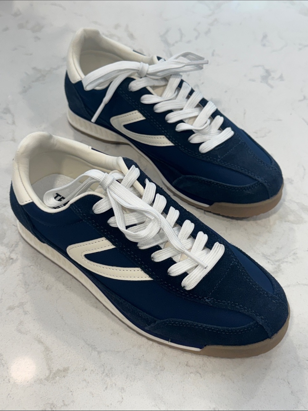 Tretorn Navy and White Rawlins 2.0 Retro Runner Sneakers - 7